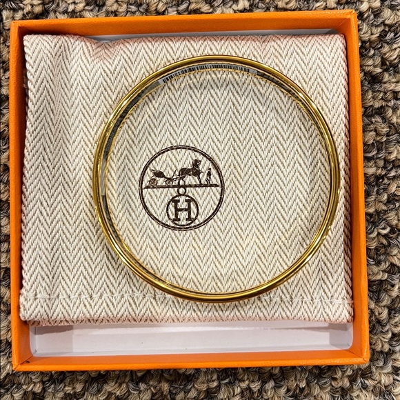 Hermes Hermes Bangle Cartes A Jouer Printed Enamel With Gold-Plated Hardware NWT - Picture 5 of 5